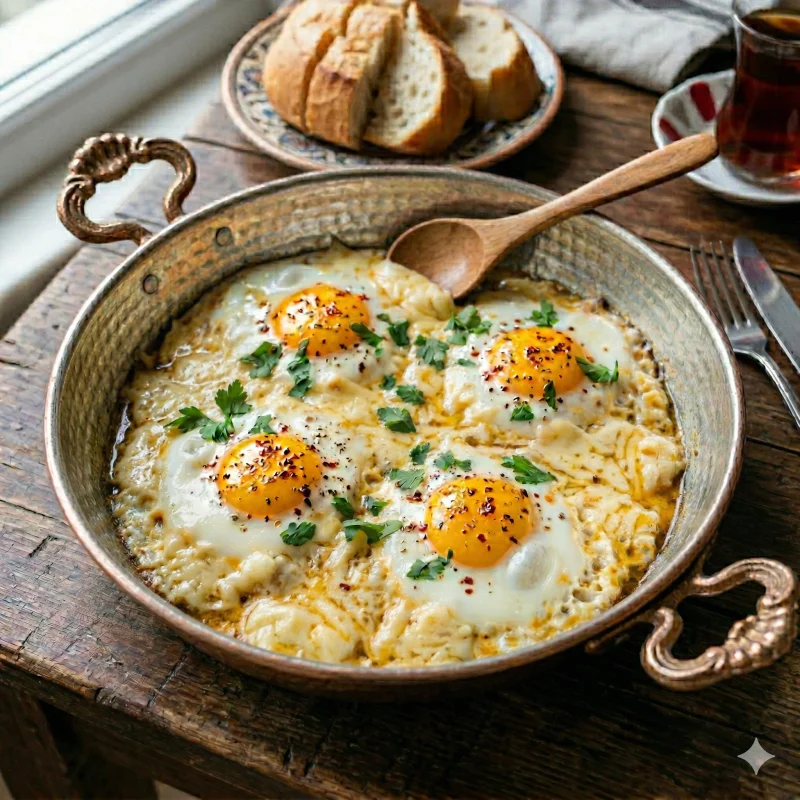 Sahanda Kaşarlı Yumurta