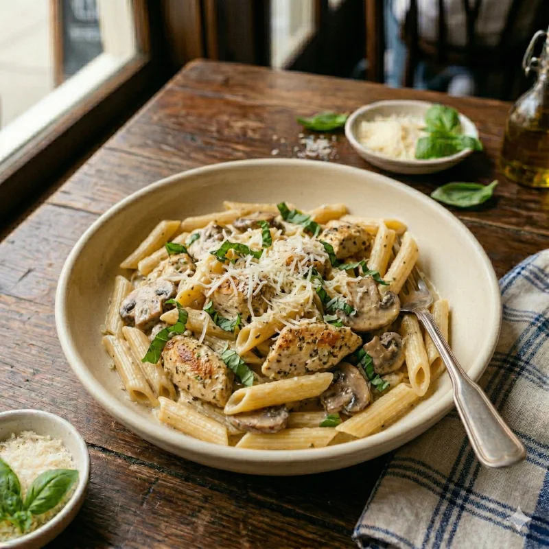 Tavuklu Mantarlı Penne
