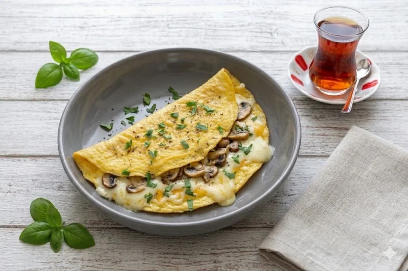 Mantarlı Kaşarlı Omlet