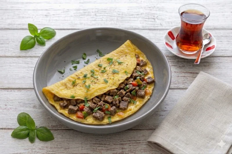 Kavurmalı Omlet